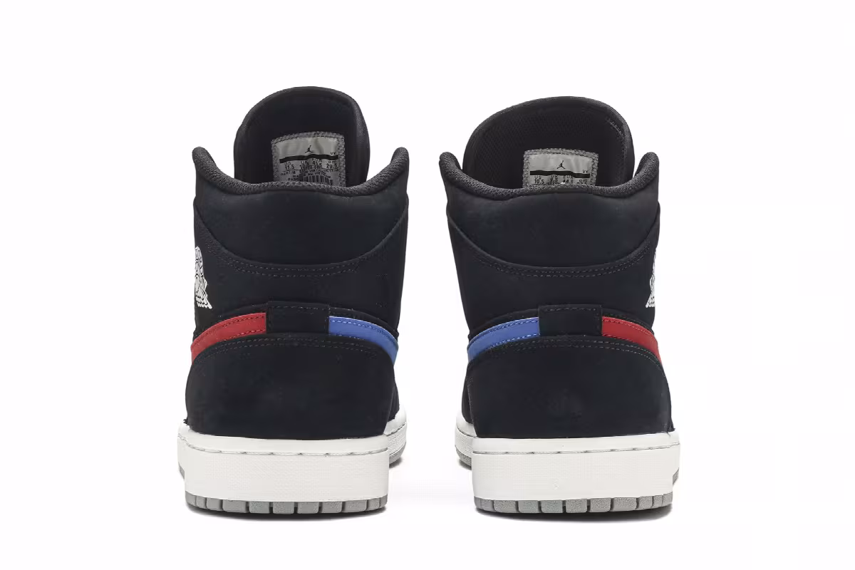 Air Jordan 1 Mid Multicolor Swoosh Black, view 7
