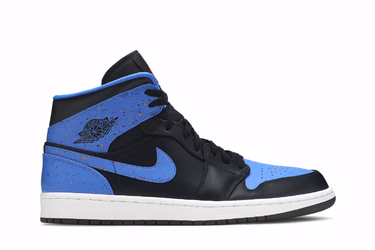 Air Jordan 1 Mid Royal Splatter, view 2
