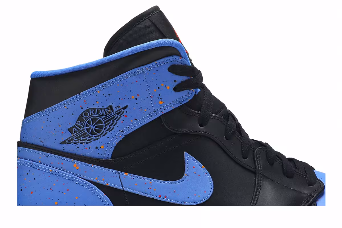 Air Jordan 1 Mid Royal Splatter, view 3