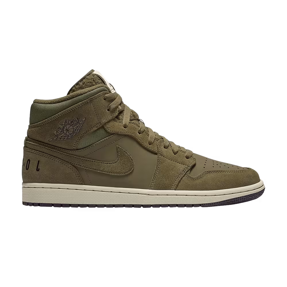 Air Jordan 1 Mid Olive Canvas