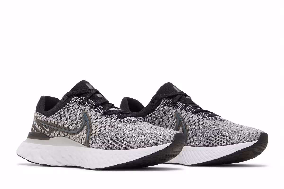 Nike React Infinity Run Flyknit 3 Black Grey Fog, view 9