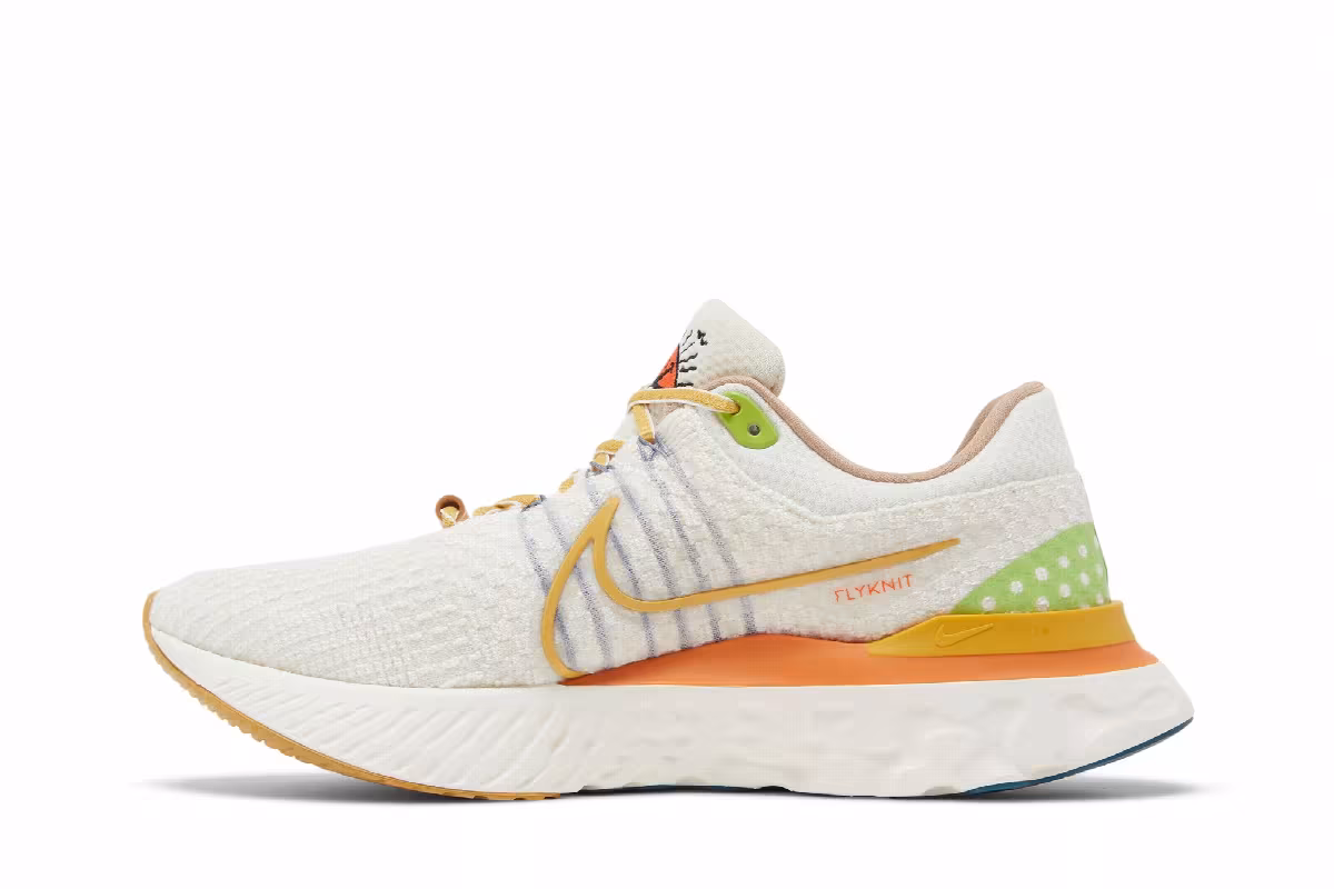 Nike React Infinity Run Flyknit 3 Sail Hot Curry, view 4