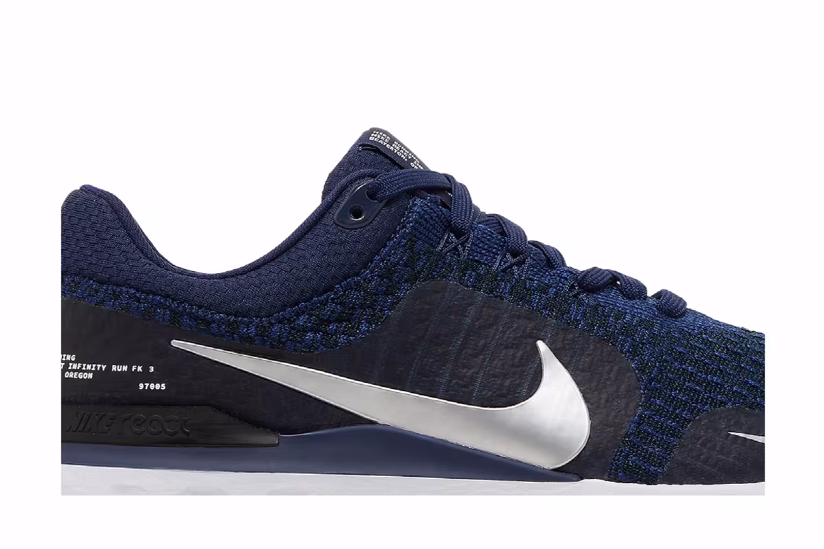 Nike React Infinity Run Flyknit 3 College Navy Metallic Silver, view 3