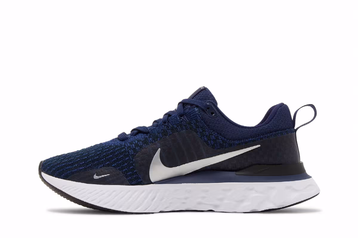 Nike React Infinity Run Flyknit 3 College Navy Metallic Silver, view 4