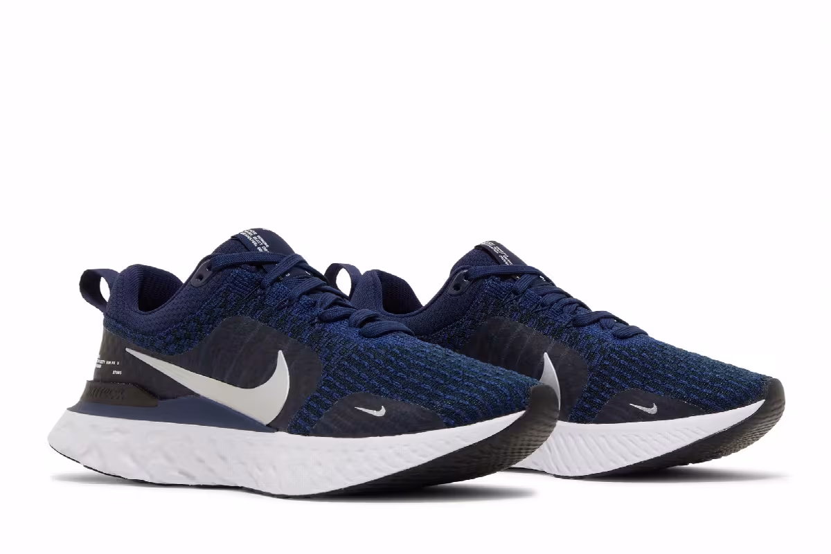 Nike React Infinity Run Flyknit 3 College Navy Metallic Silver, view 9