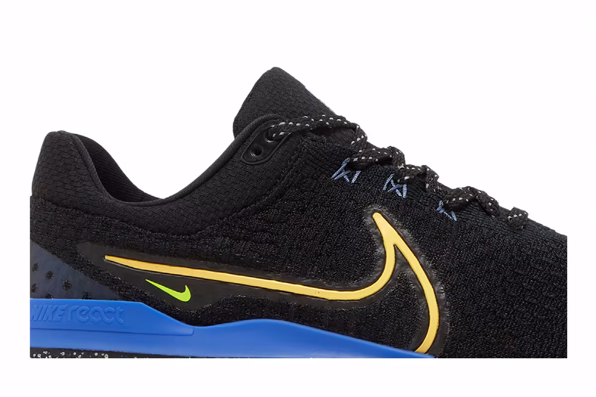 Nike React Infinity Run Flyknit 3 Black Citron Royal, view 3