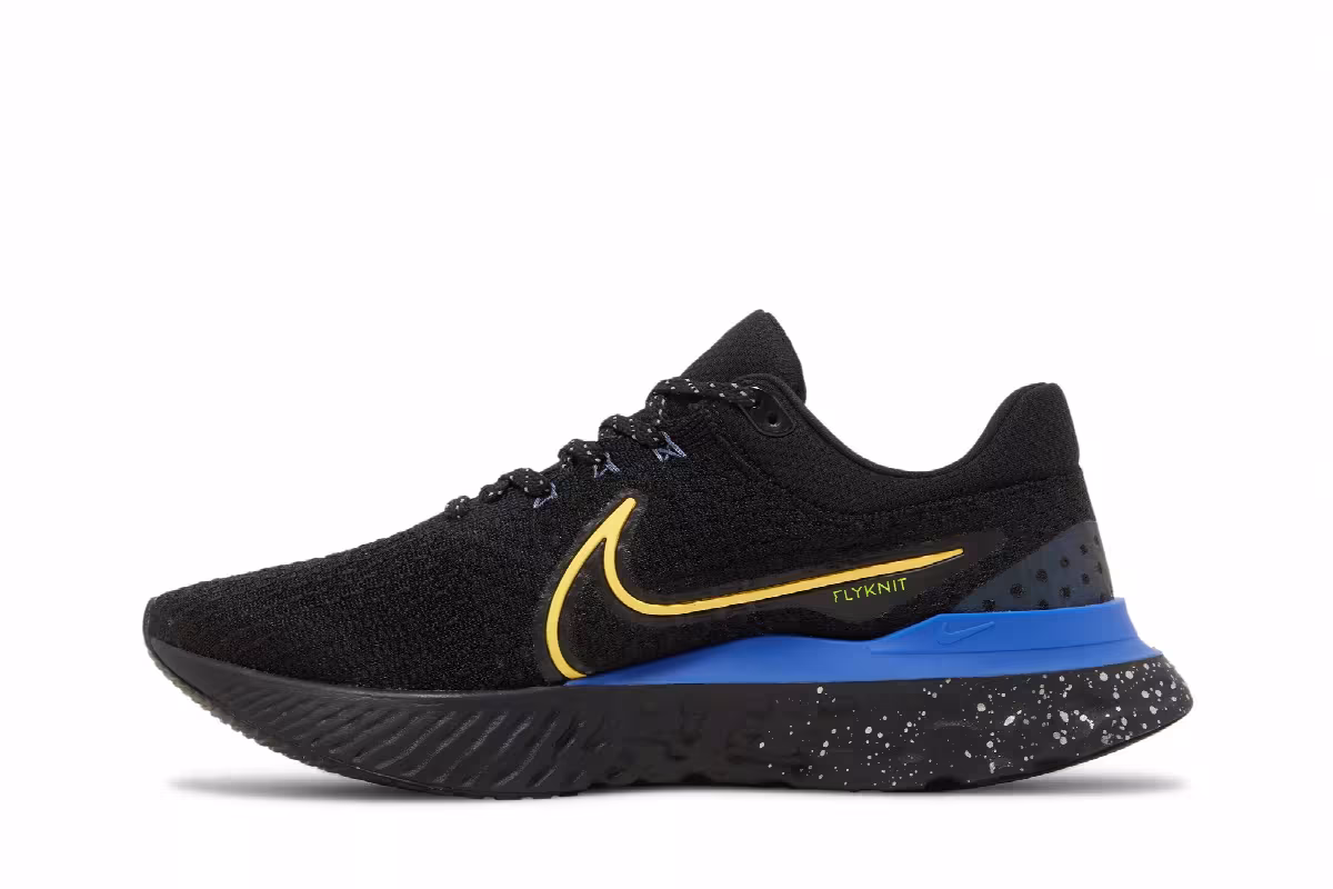 Nike React Infinity Run Flyknit 3 Black Citron Royal, view 4