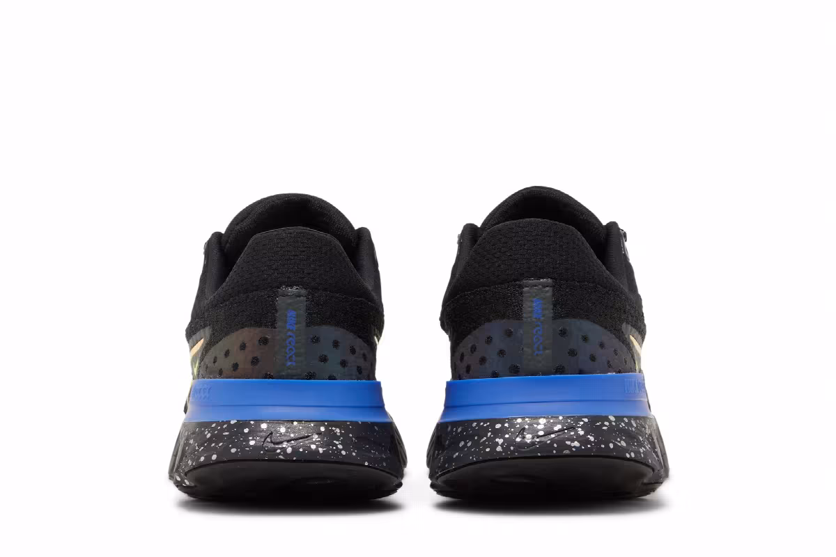 Nike React Infinity Run Flyknit 3 Black Citron Royal, view 7