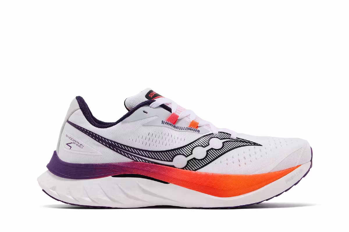 Saucony Endorphin Speed 4 White ViZiOrange, view 2