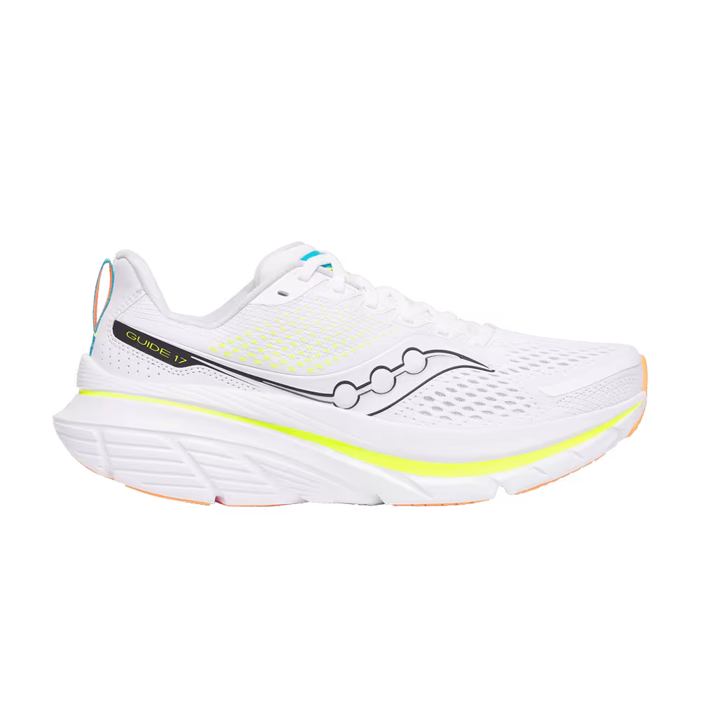 Saucony Guide 17 White Citron Orange