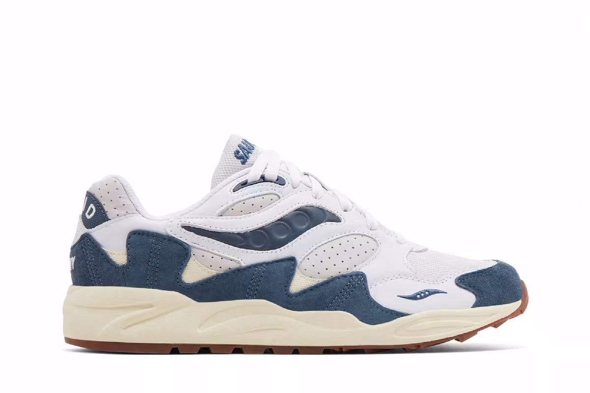 Saucony Grid Shadow 2 Ivy Prep - White Navy, view 2