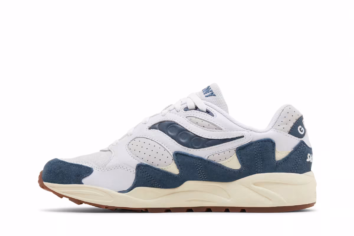 Saucony Grid Shadow 2 Ivy Prep - White Navy, view 4