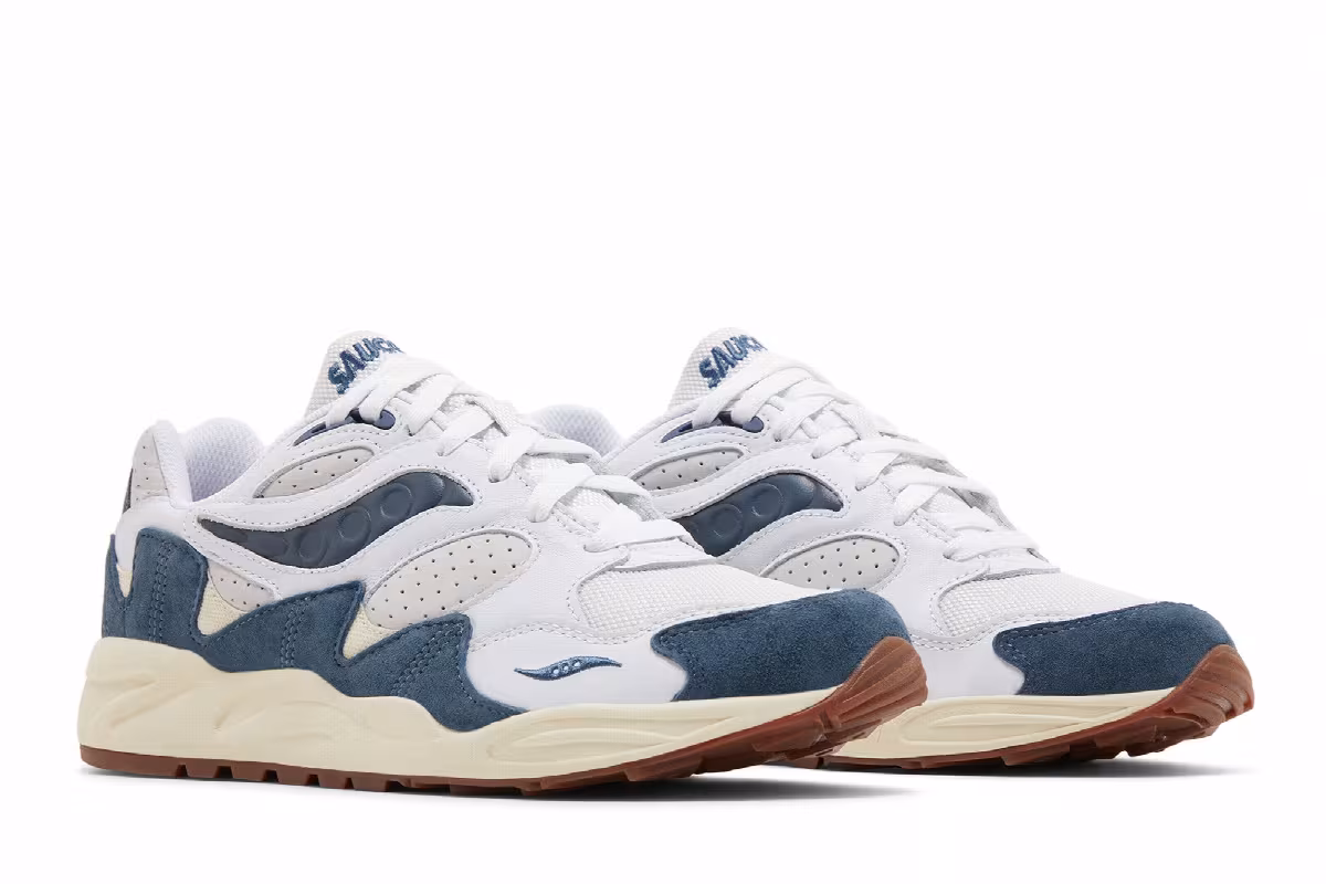 Saucony Grid Shadow 2 Ivy Prep - White Navy, view 9