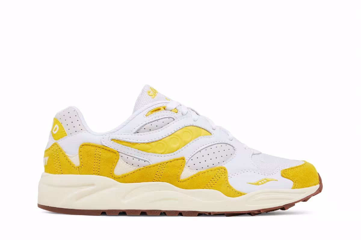 Saucony Grid Shadow 2 Ivy Prep - White Yellow, view 2
