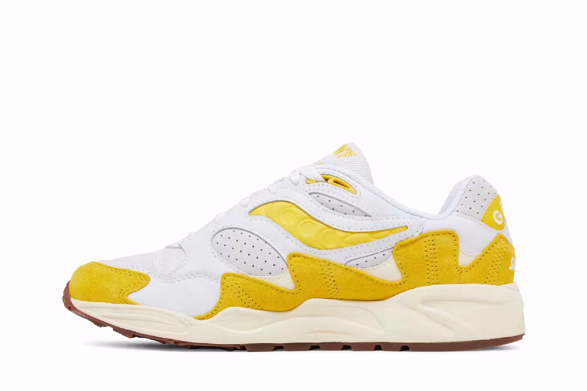 Saucony Grid Shadow 2 Ivy Prep - White Yellow, view 4