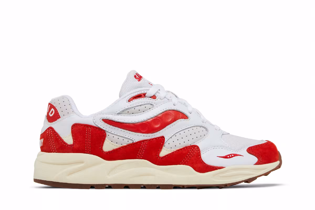 Saucony Grid Shadow 2 Ivy Prep - White Red, view 2