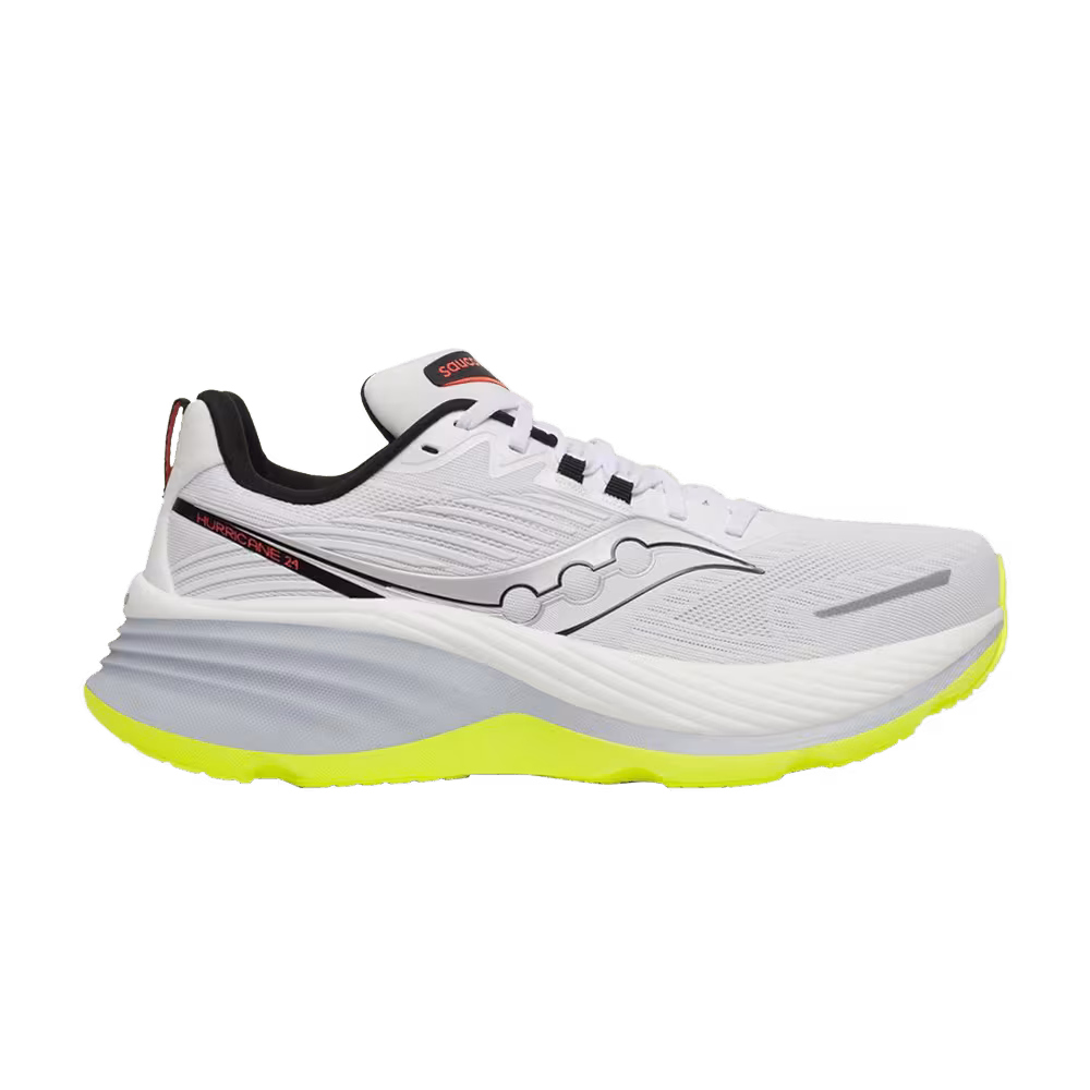 Saucony Hurricane 24 White Black Citron