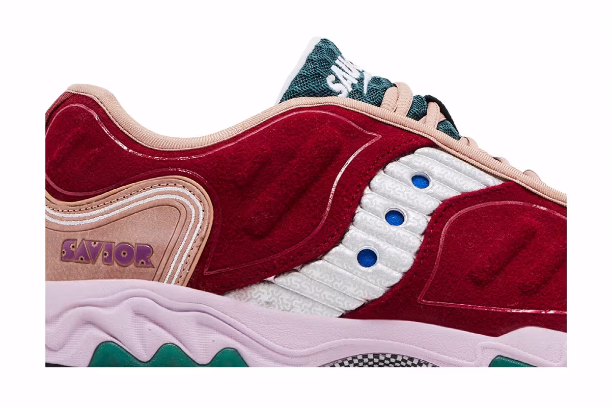 Jae Tips x Saucony Matrix No Shoes In The House - Cranberry, view 3