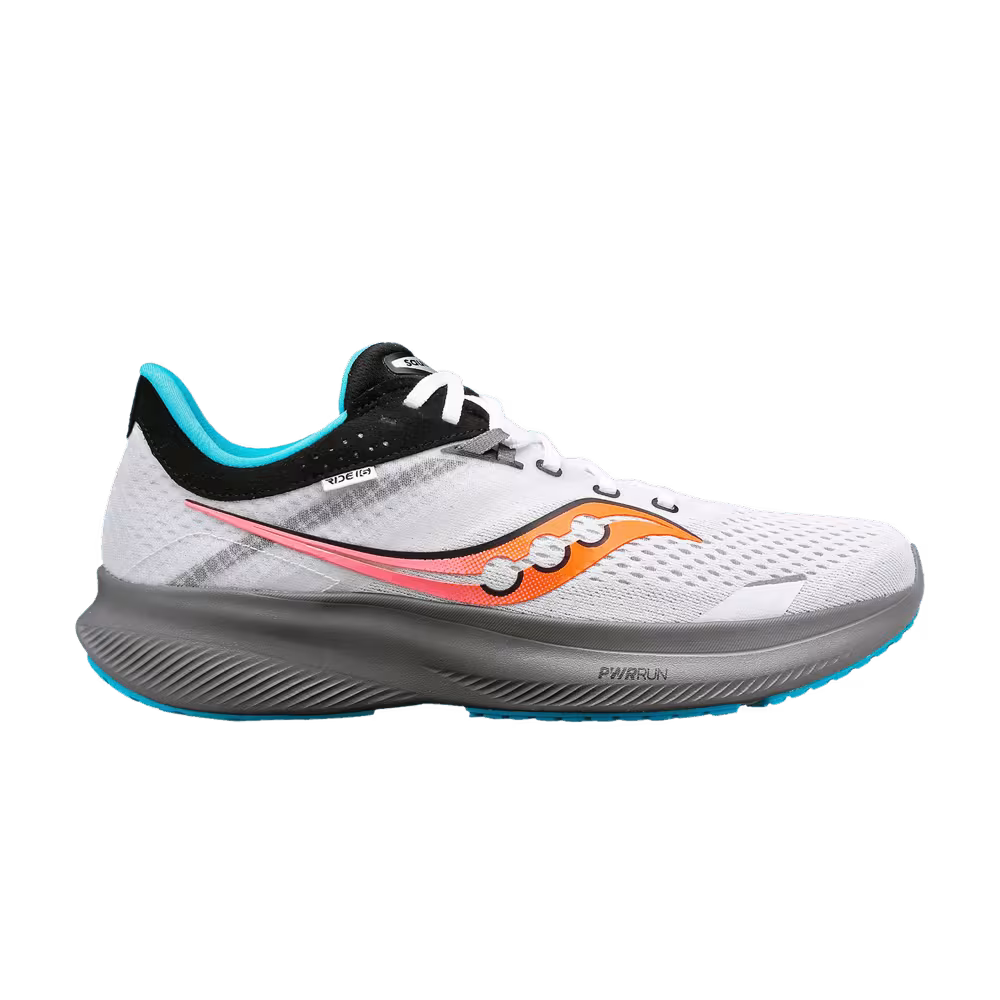 Saucony Ride 16 White Pink Gravel