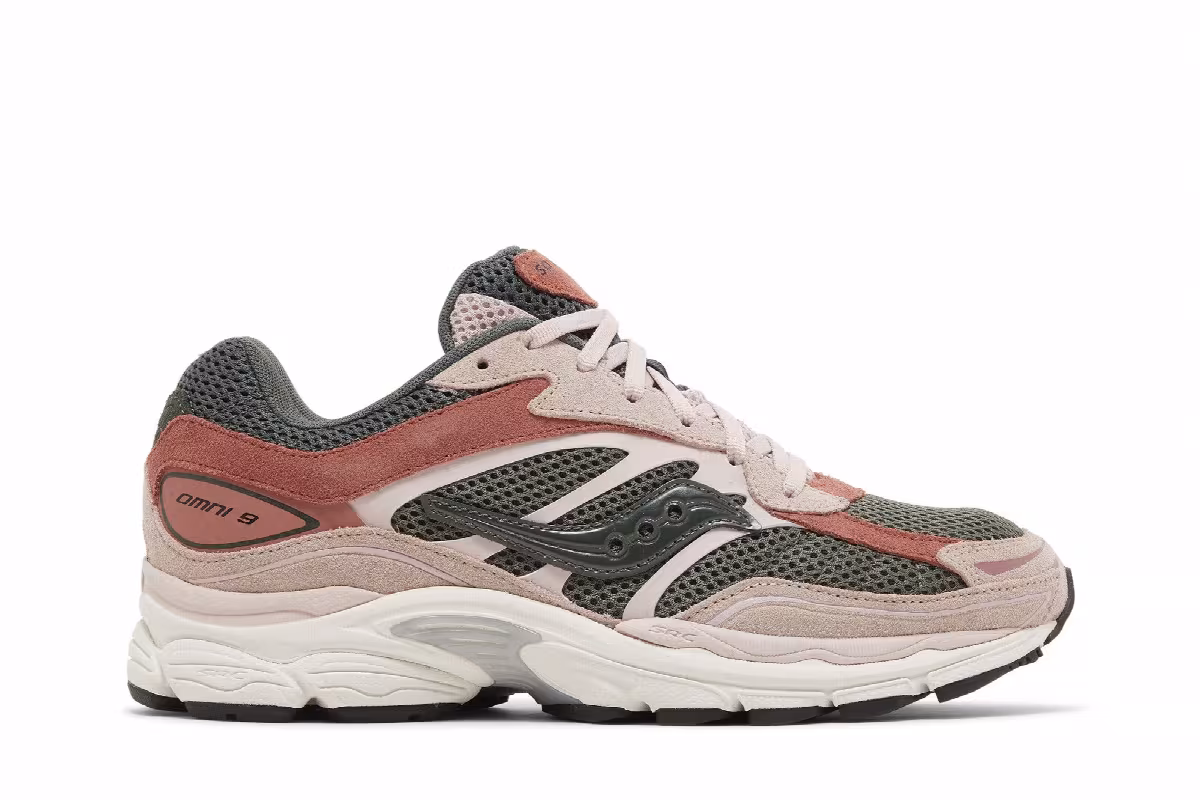 Saucony ProGrid Omni 9 Premium Dust Pink Green, view 2