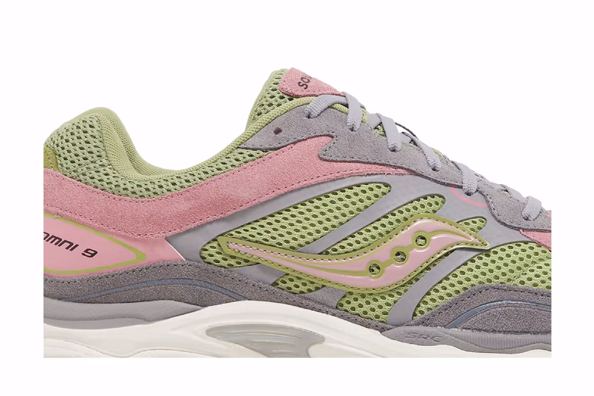 Saucony ProGrid Omni 9 Premium Grey Green Pink, view 3