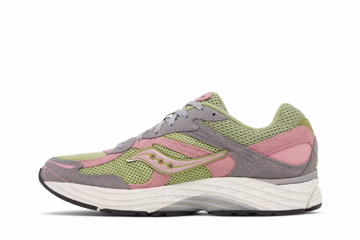 Saucony ProGrid Omni 9 Premium Grey Green Pink, view 4