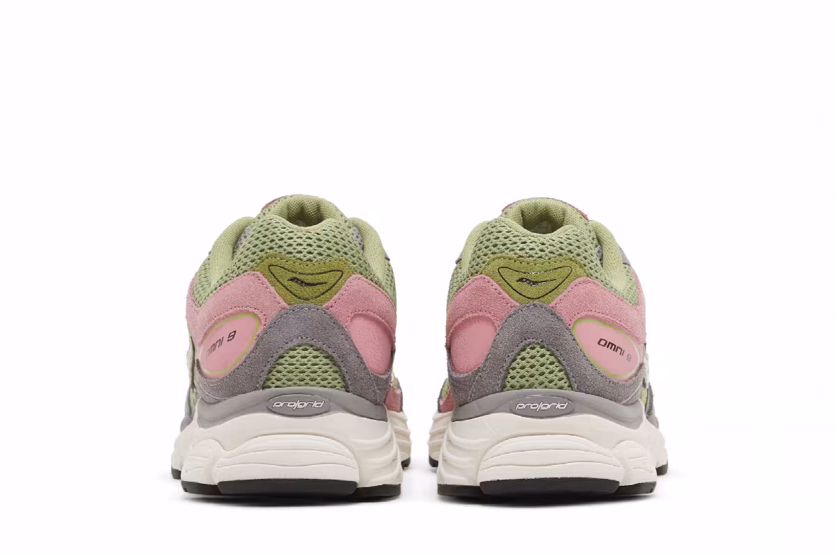 Saucony ProGrid Omni 9 Premium Grey Green Pink, view 7