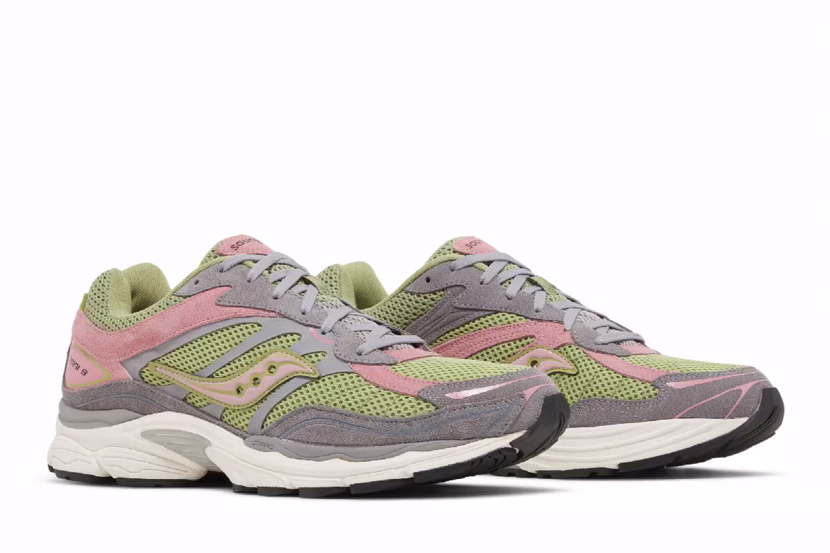 Saucony ProGrid Omni 9 Premium Grey Green Pink, view 9