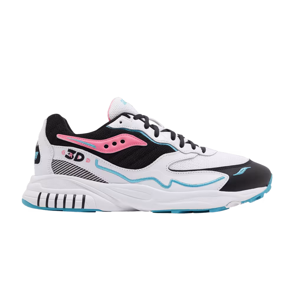 Saucony 3D Grid Hurricane White Black Pink