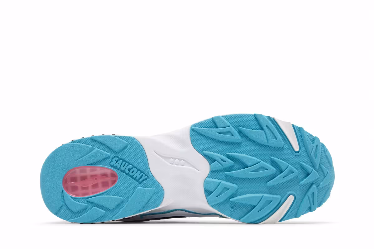 Saucony 3D Grid Hurricane White Black Pink, view 5