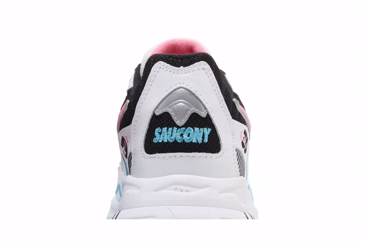 Saucony 3D Grid Hurricane White Black Pink, view 8