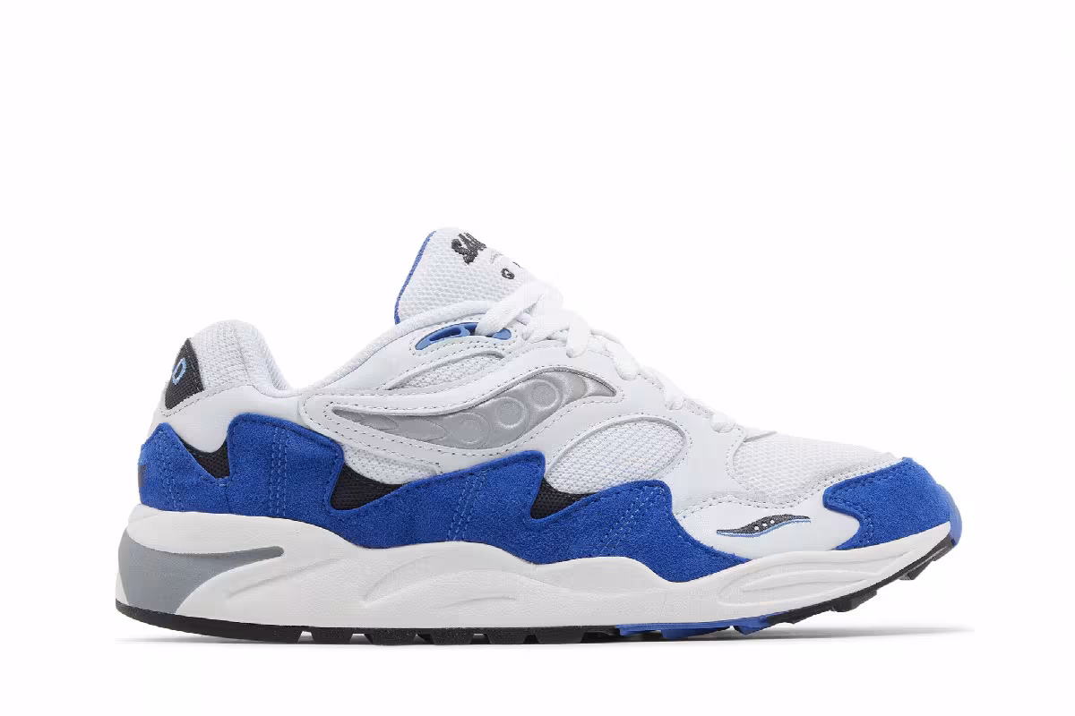 Saucony Grid Shadow 2 White Blue, view 2