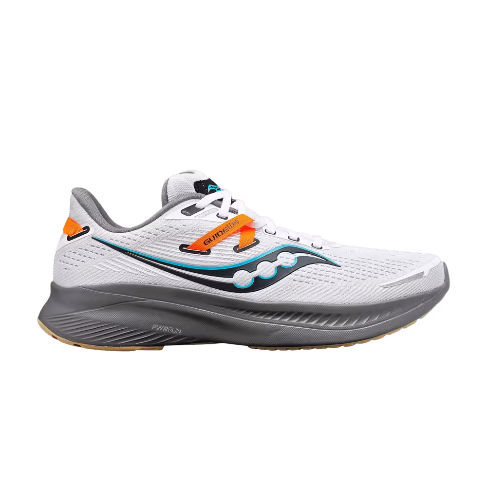 Saucony Guide 16 White Orange Gravel