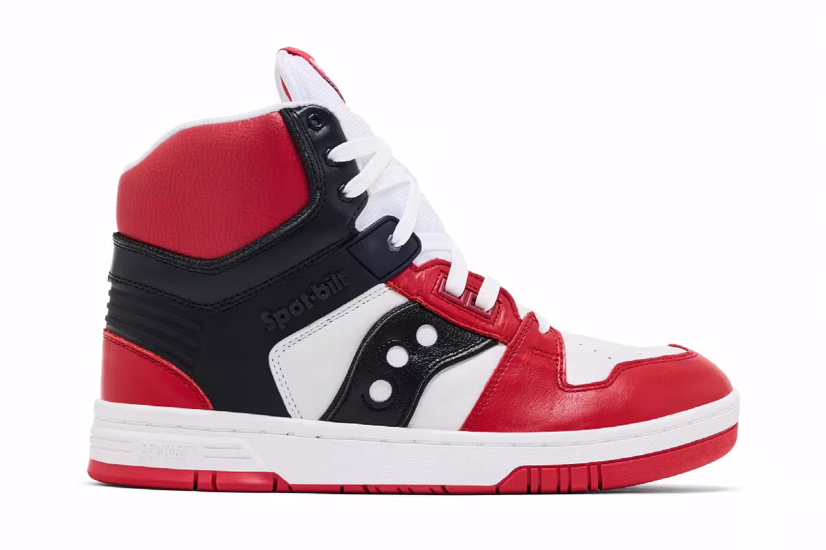 BEAMS x Saucony Spot-Bilt Sonic High Red White, view 2