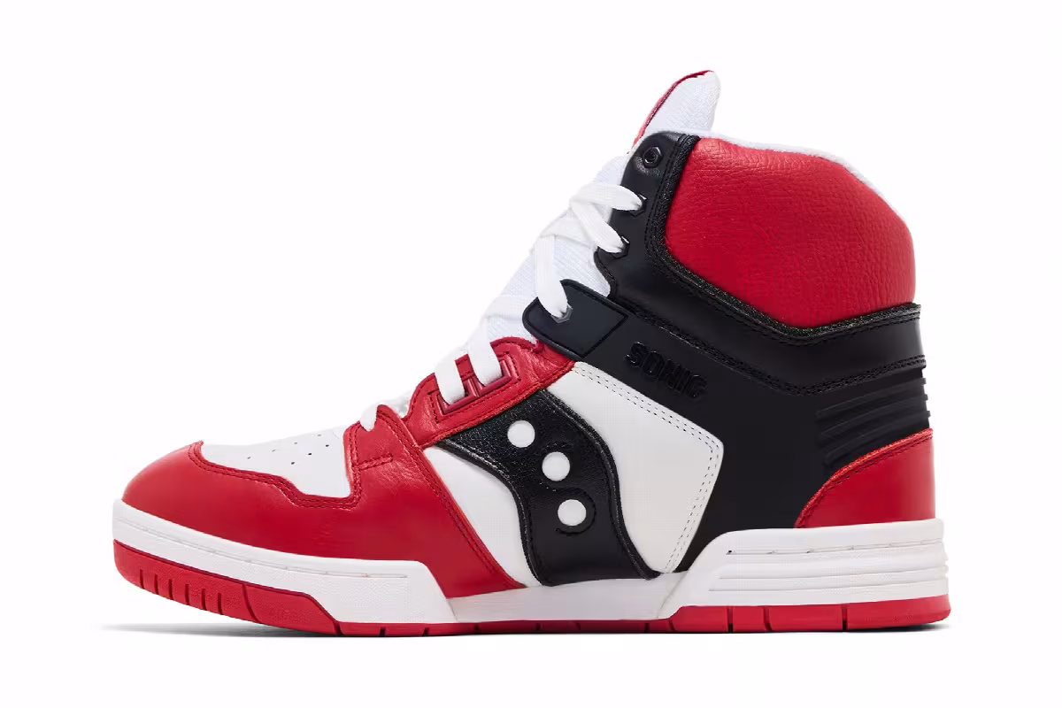 BEAMS x Saucony Spot-Bilt Sonic High Red White, view 4