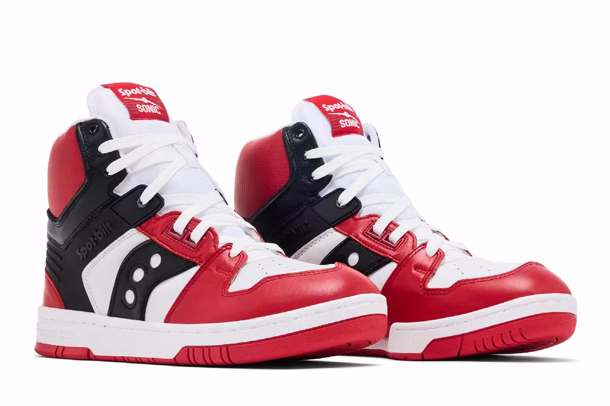 BEAMS x Saucony Spot-Bilt Sonic High Red White, view 9