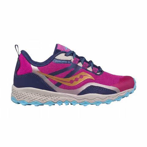 Saucony Peregrine 12 Shield Big Kid 'Navy Turquoise Pink'
