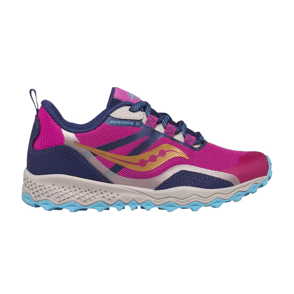 Saucony Peregrine 12 Shield Big Kid Navy Turquoise Pink