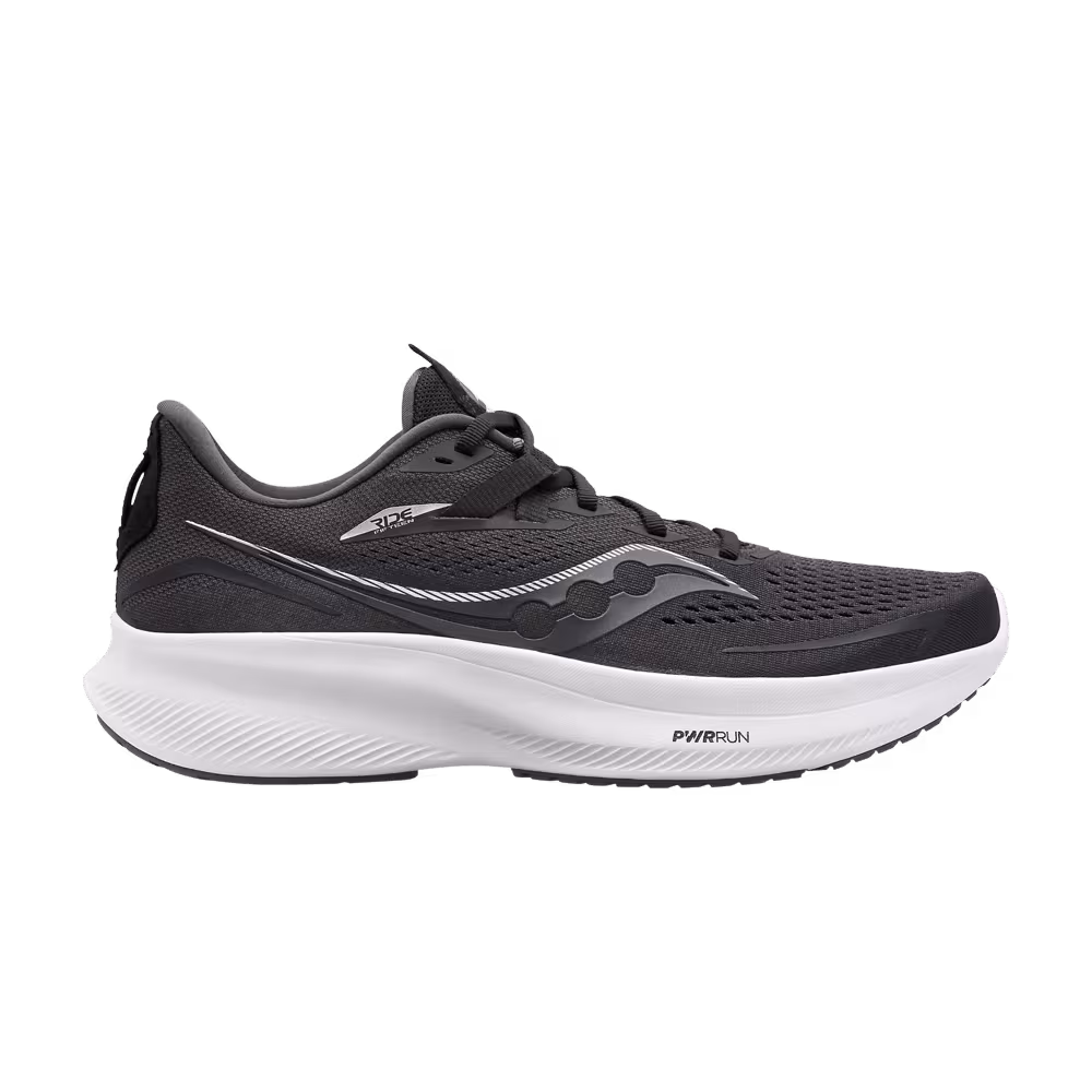 Saucony Women's Ride 15 Wide Black White