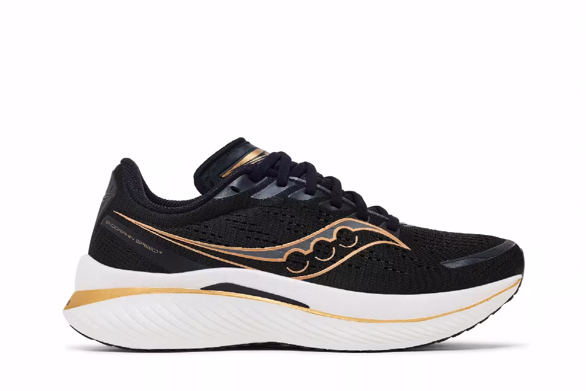 Saucony Women's Endorphin Speed 3 Black Goldstruck, view 2