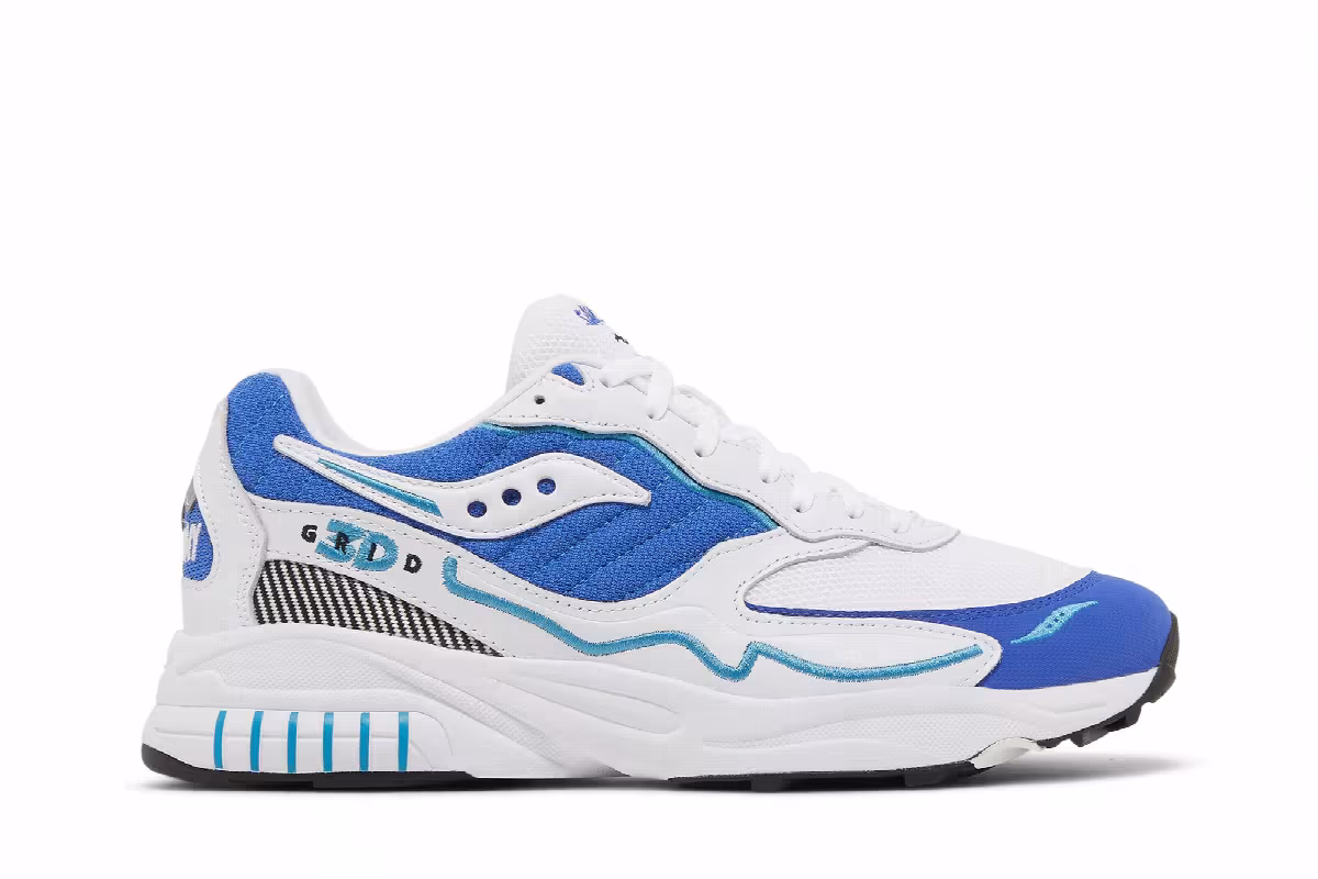 Saucony 3D Grid Hurricane White Royal, view 2