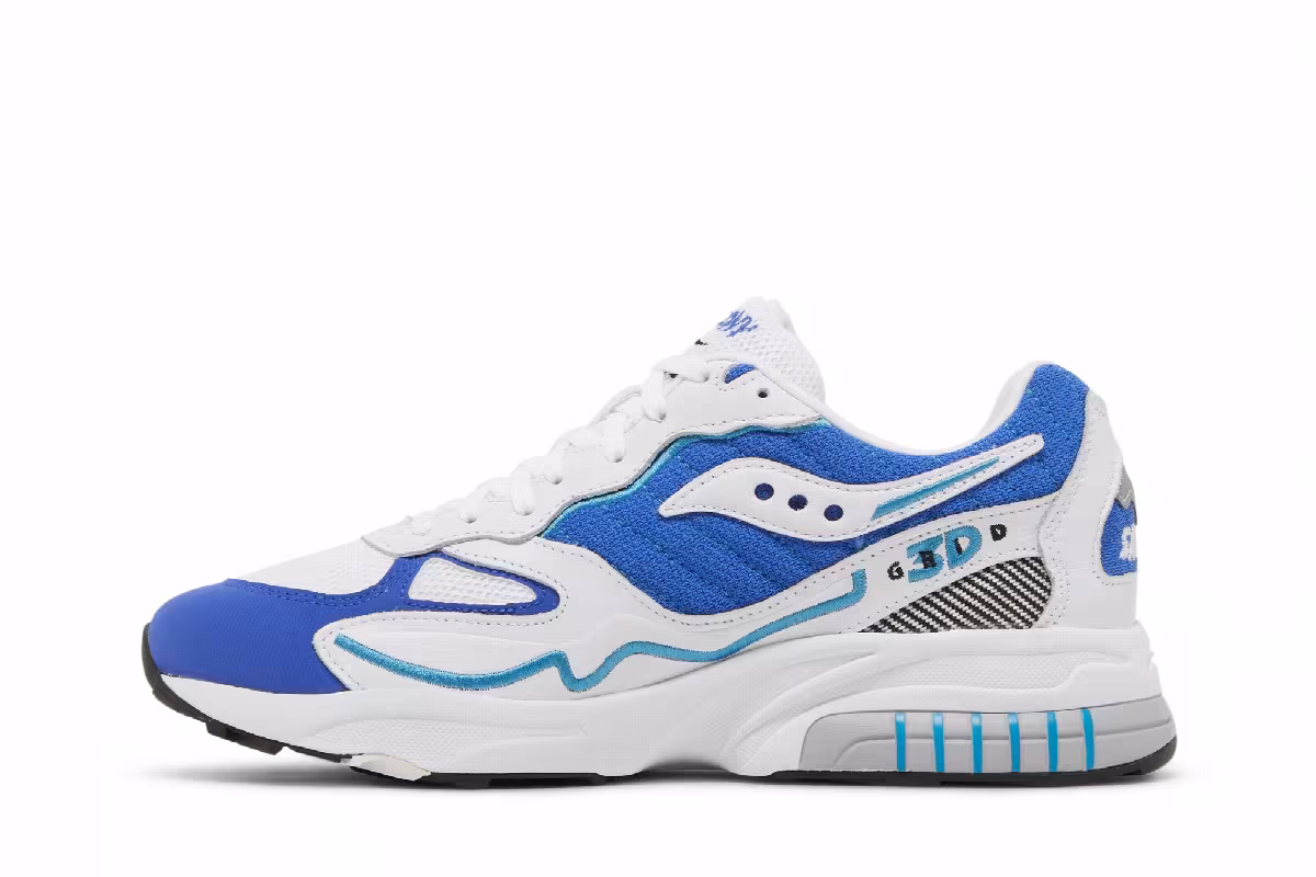 Saucony 3D Grid Hurricane White Royal, view 4