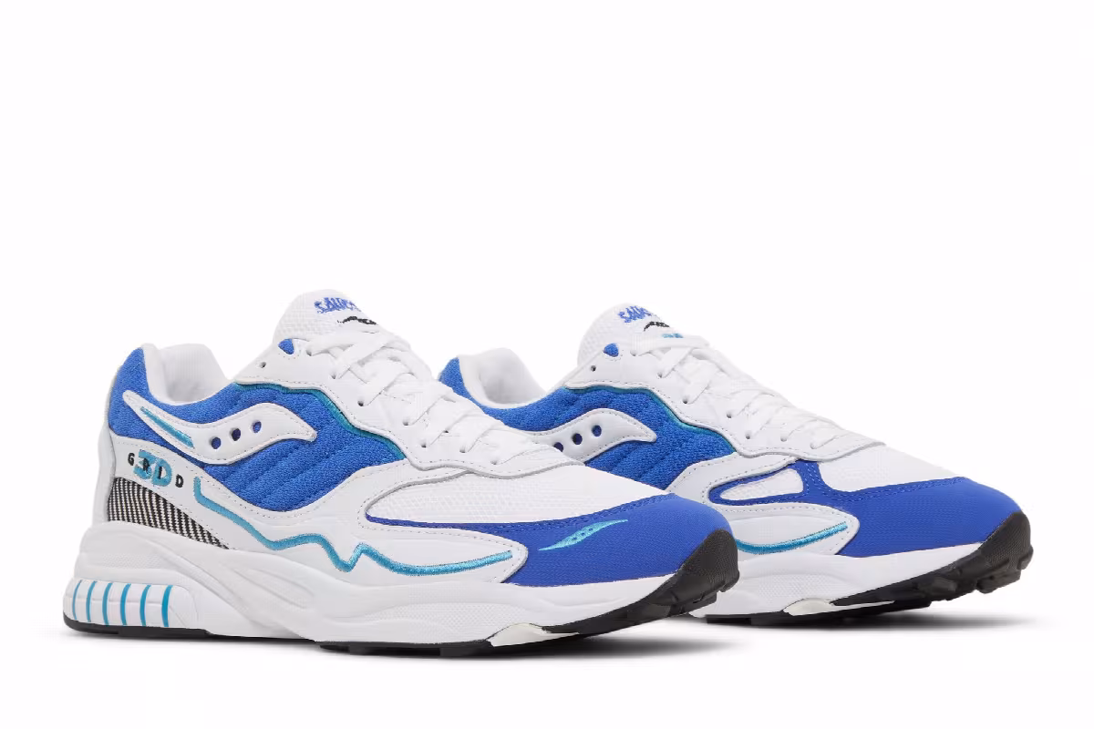 Saucony 3D Grid Hurricane White Royal, view 9