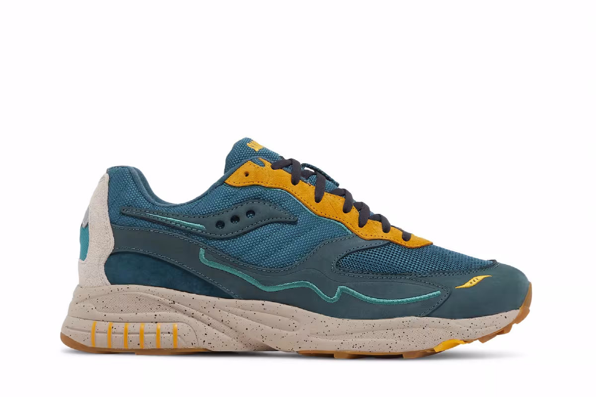Saucony 3D Grid Hurricane Premium Green Orange, view 2