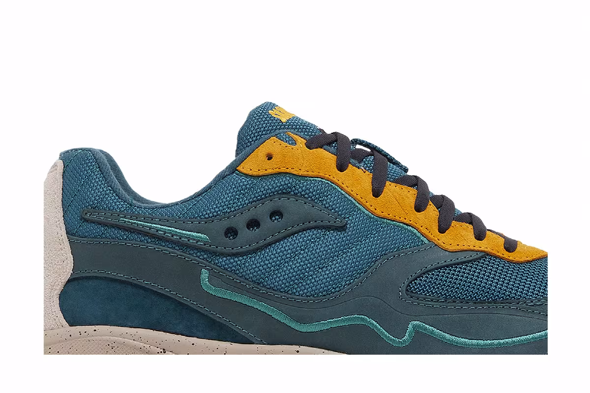 Saucony 3D Grid Hurricane Premium Green Orange, view 3