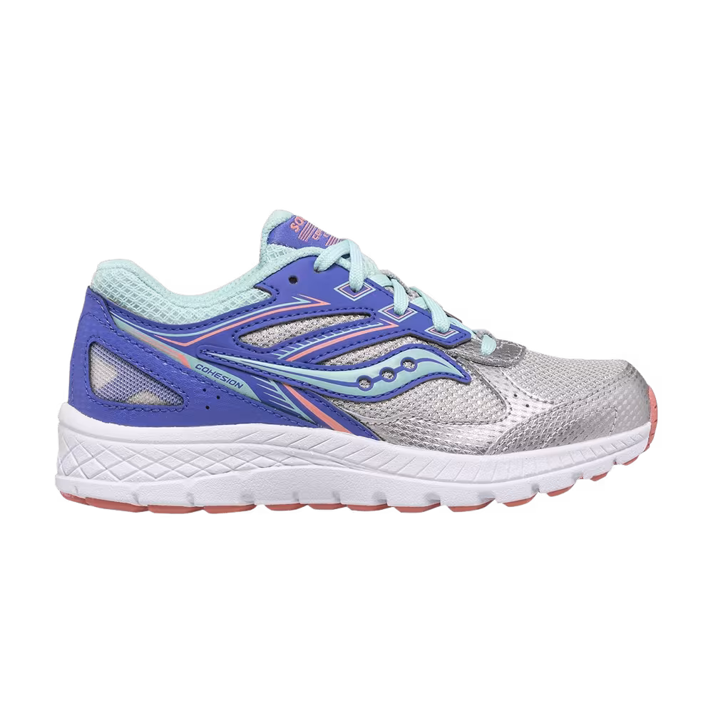 Saucony Cohesion 14 Lace Big Kid Silver Periwinkle