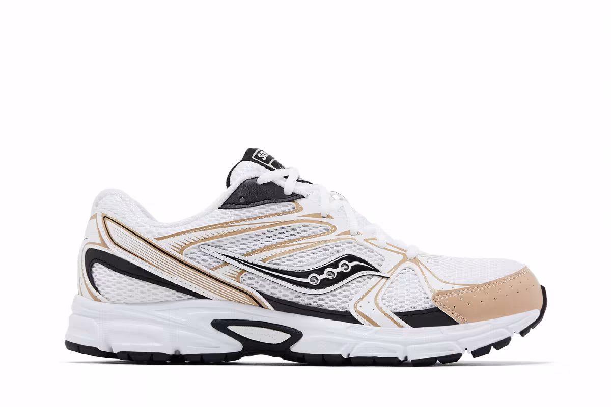 Saucony Grid Ride Millennium White Gold Black, view 2