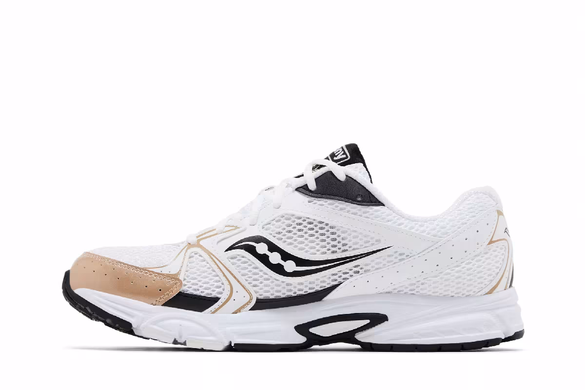 Saucony Grid Ride Millennium White Gold Black, view 4