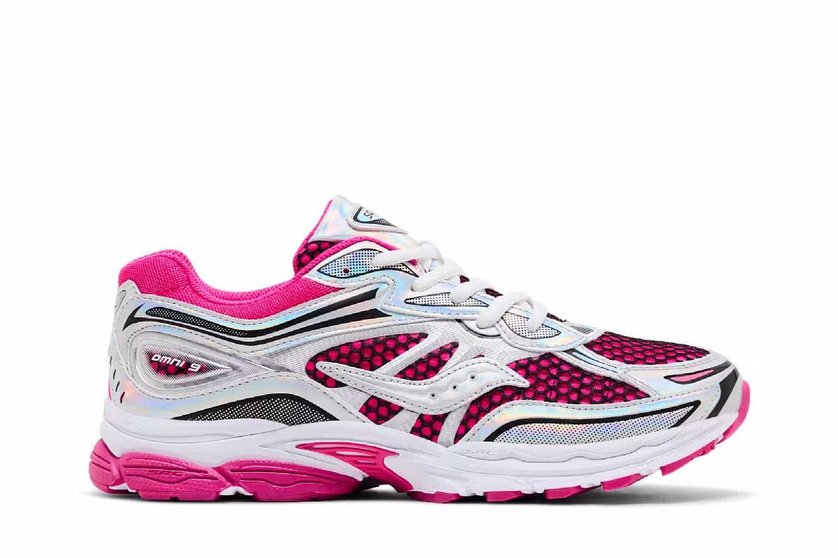 Saucony ProGrid Omni 9 Big Kid Fuchsia Iridescent, view 2