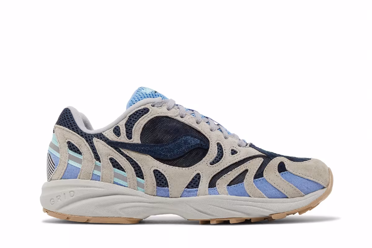 Saucony Grid Azura 2000 Grey Dark Blue, view 2